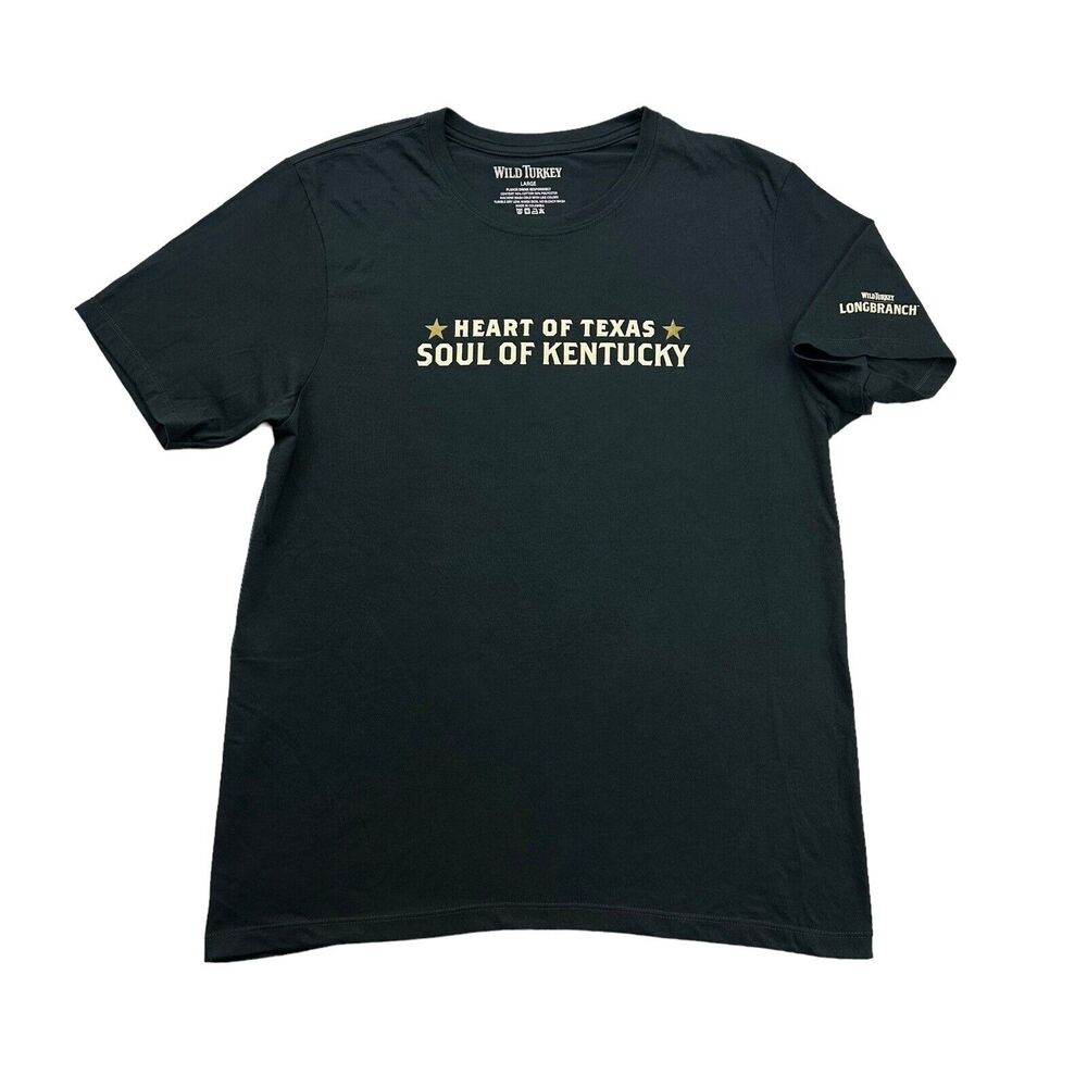 Wild Turkey Bourbon Shirt Mens Large L Longbranch Heart Texas Soul of Kentucky